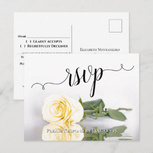 Carte Postale Élégante réponse de mariage rose jaune beurre réfl