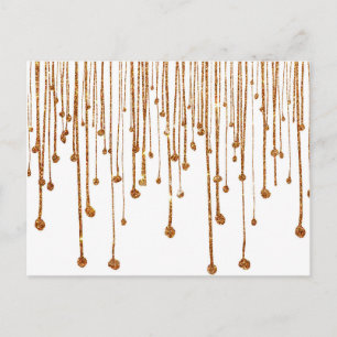 Carte Postale Elégante tendance or fausse parties scintillant go