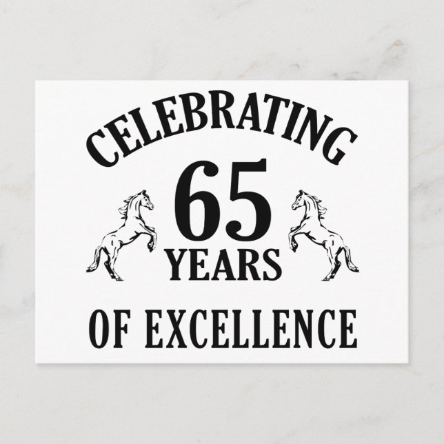 Carte Postale Élégantes idées cadeaux 65e anniversaire (Devant)