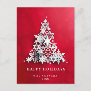 Carte Postale Élégants Snowflakes 3D Noël Arbre de Noël Salutati