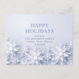 Carte Postale Élégants Snowflakes 3D Noël voeux de Noël