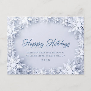 Carte Postale Élégants Snowflakes Entreprise Noël