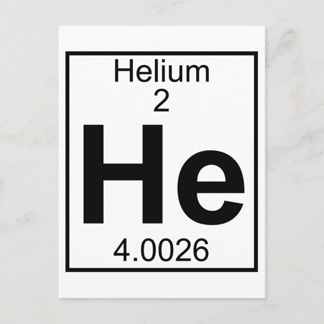 Carte Postale Élément 002 - He - Hélium (Complet) (Devant)