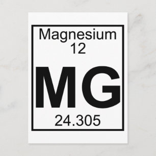 Carte Postale Élément 012 - Mg - Magnésium (Complet)