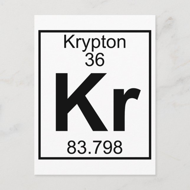 Carte Postale Élément 036 - Kr - Krypton (Complet) (Devant)