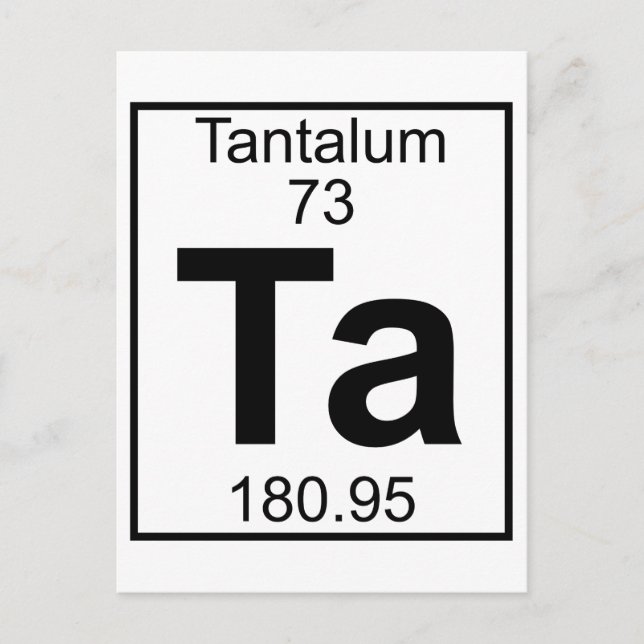 Carte Postale Élément 073 - Ta - Tantalum (Complet) (Devant)