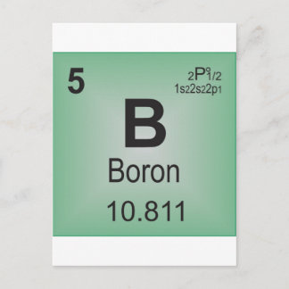 Carte Postale Élément individuel Boron du tableau périodique