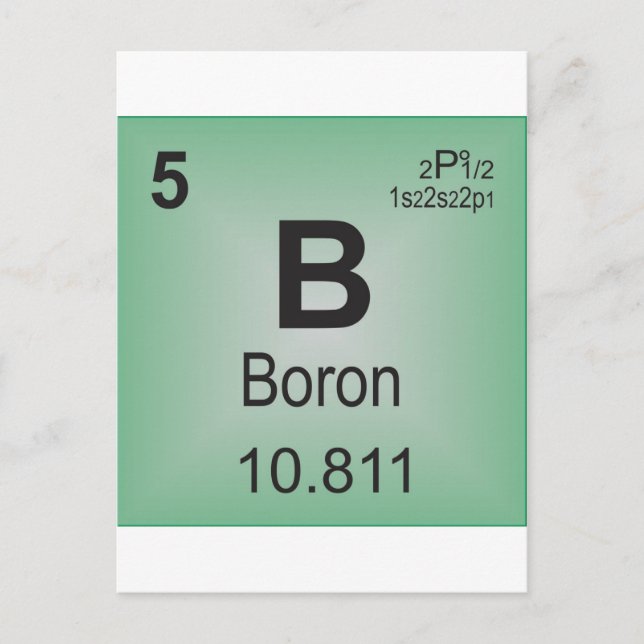 Carte Postale Élément individuel Boron du tableau périodique (Devant)