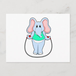 Carte Postale Éléphant à la forme avec corde à sauter.PNG