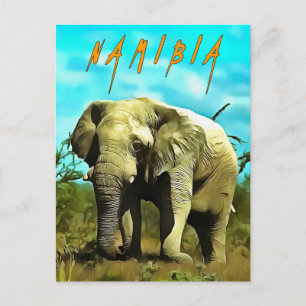 Carte Postale éléphant africain, Namibie