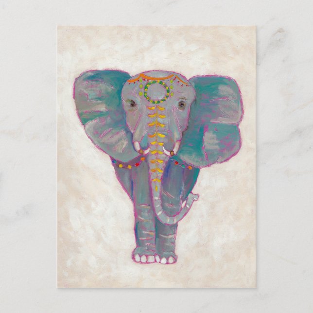 Carte Postale Eléphant asiatique zen (Devant)