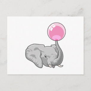 Carte Postale Eléphant avec ballon