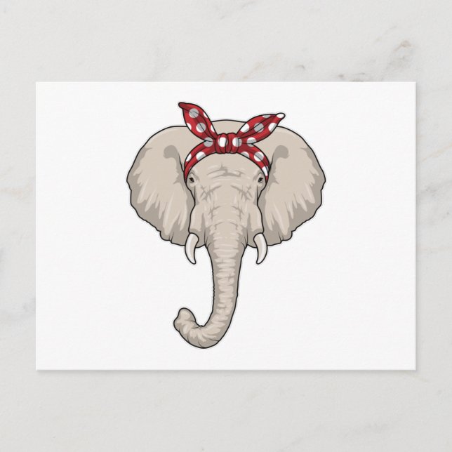 Carte Postale Éléphant avec bandana (Devant)