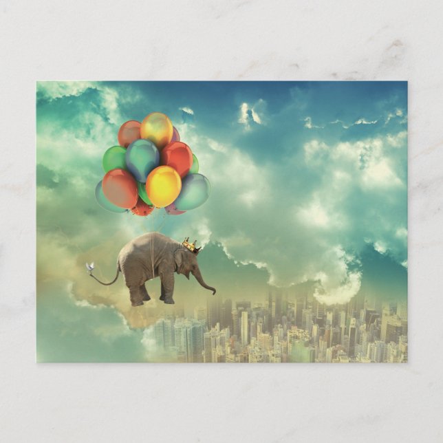 Carte postale Eléphant Balloon Surreal (Devant)