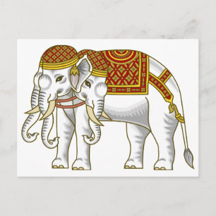 Carte Postale Elephant blanc thaïlandais Erawan
