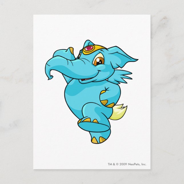 Carte Postale Éléphant Bleu (Devant)