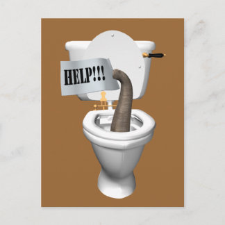 Carte Postale Eléphant Coincé Dans Les Toilettes
