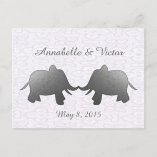 Carte Postale éléphant d'argent - blanc