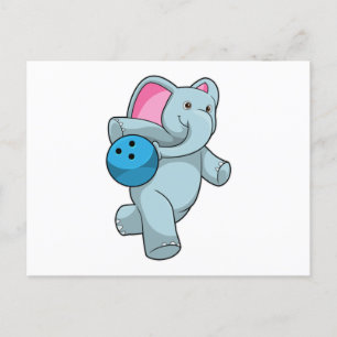 Carte Postale Éléphant de bowling