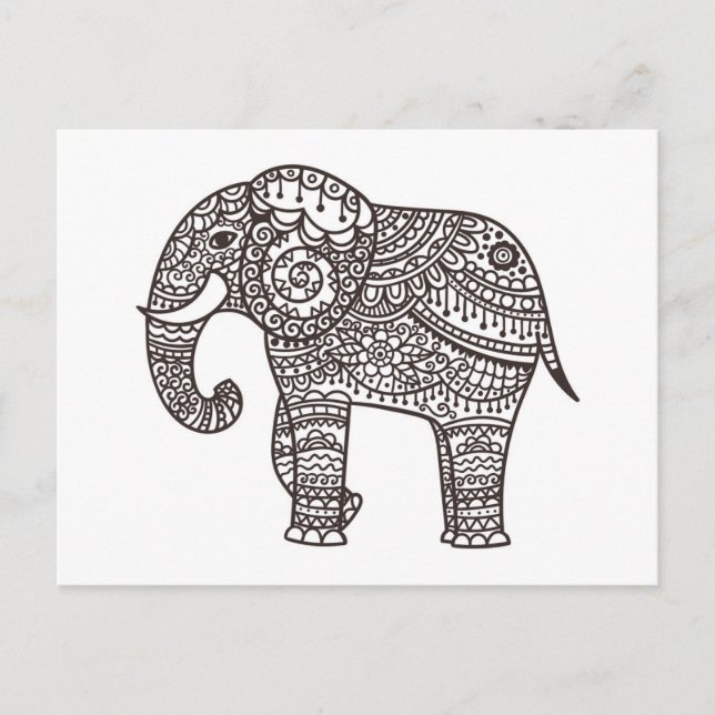 Carte Postale Eléphant de style décoratif (Devant)