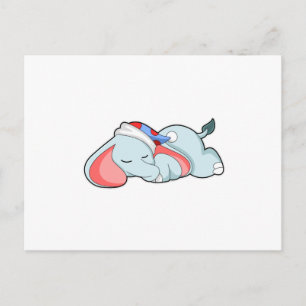 Carte Postale Éléphant dormant avec une tête endormie