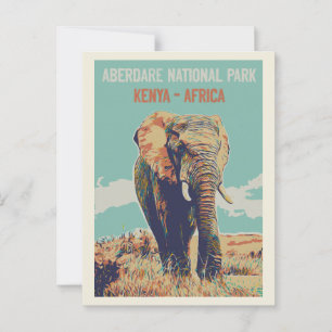 Carte Postale Elephant du Kenya, Parc national Aberdare