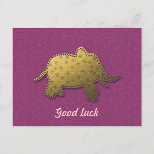 Carte Postale éléphant en or