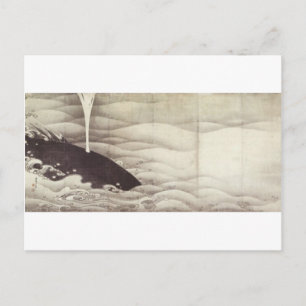 Carte Postale Elephant et baleine (diptyque) par Ito Jakuchu