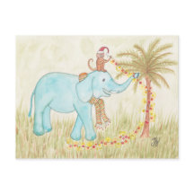 Eléphant et singe Strant lumières de Noël