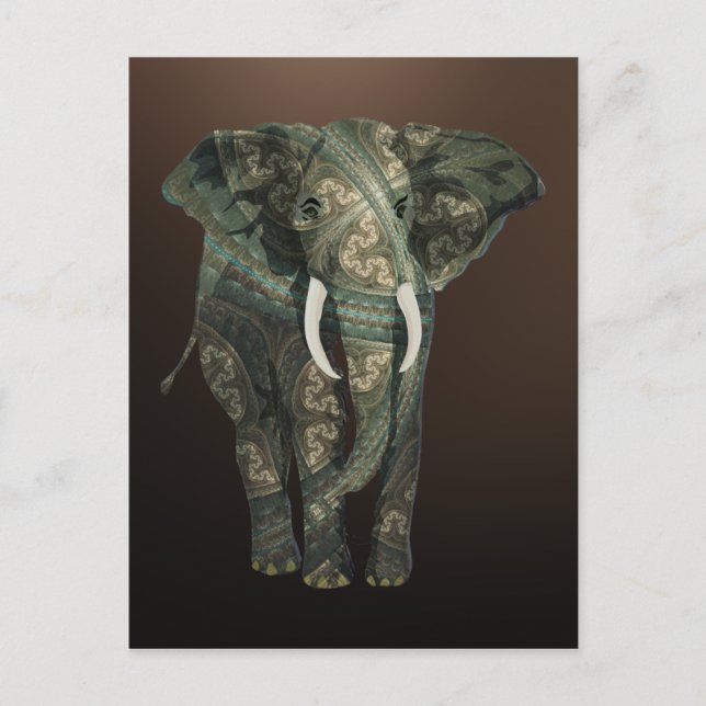 Carte Postale Eléphant fractal (Devant)