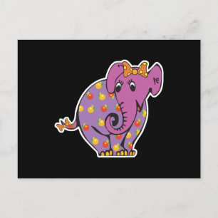 Carte Postale éléphant fruité pourpre