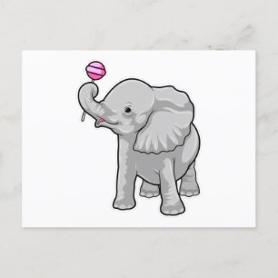 Carte Postale Eléphant Lollipop