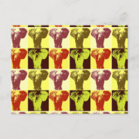 Carte postale Eléphant Pop Art