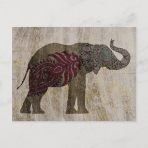 Carte Postale Eléphant tribal zen
