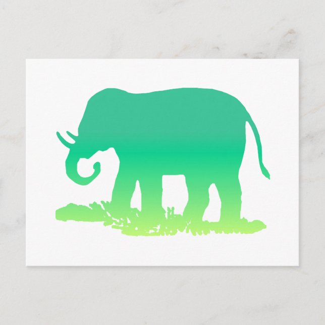 Carte Postale Eléphant vert (Devant)