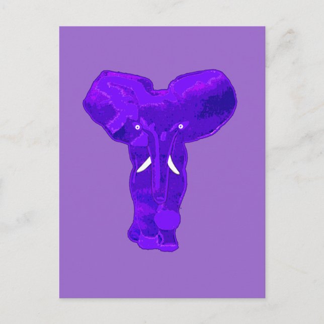 Carte Postale Eléphant violet sur T-shirts, Vêtements pour bébés (Devant)