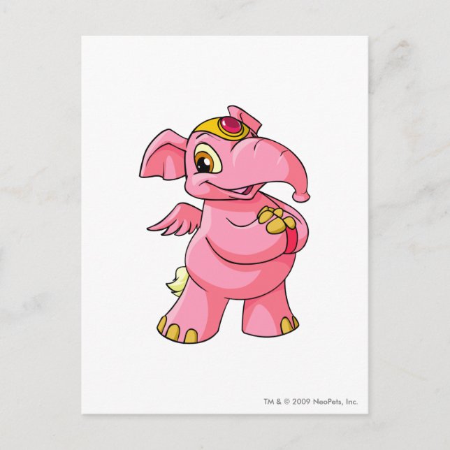 Carte Postale Elephante rose (Devant)