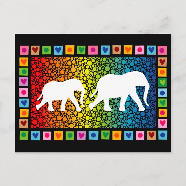 Carte Postale Eléphants blancs (Devant)