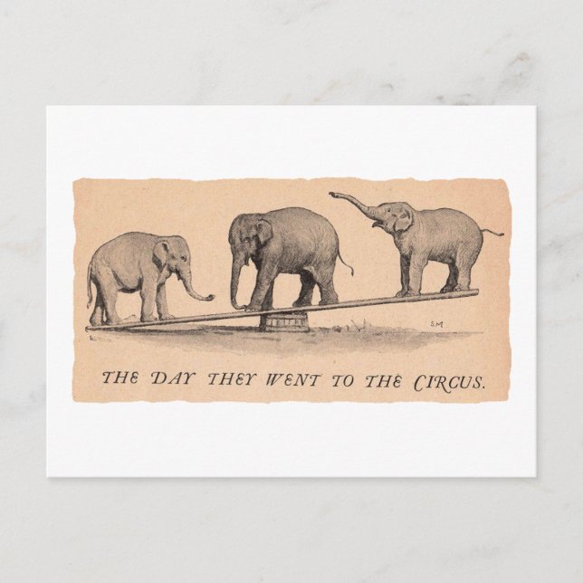 Carte Postale éléphants de cirque (Devant)