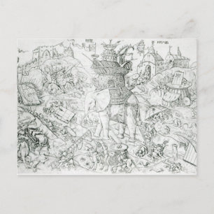 Carte Postale Eléphants en guerre
