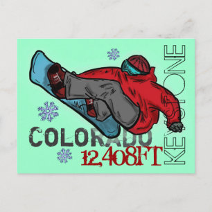 Carte postale élévation de snowboard Keystone Colo