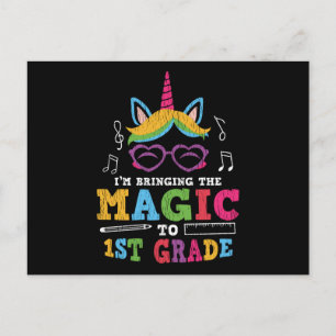 Carte Postale Élève de 1re année Licorne Rentree Scolaire Premie