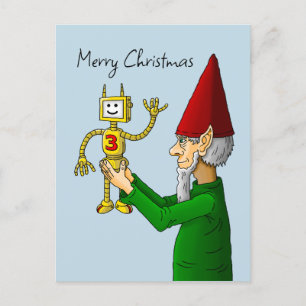 Carte postale Elf & Robot Christmas