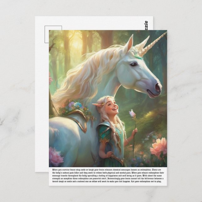 Carte Postale Elf Unicorn (Devant / Derrière)