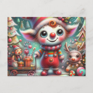 Carte Postale Elfe de Noël adorable et inadapté