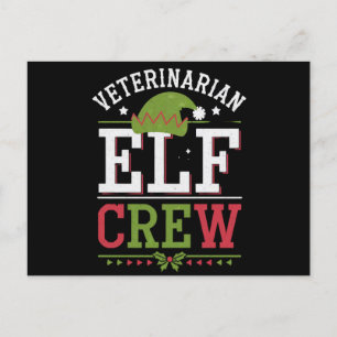 Carte Postale Elfe de Noël vétérinaire technicien vétérinaire 