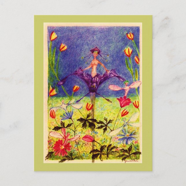 Carte Postale elfe de printemps (Devant)