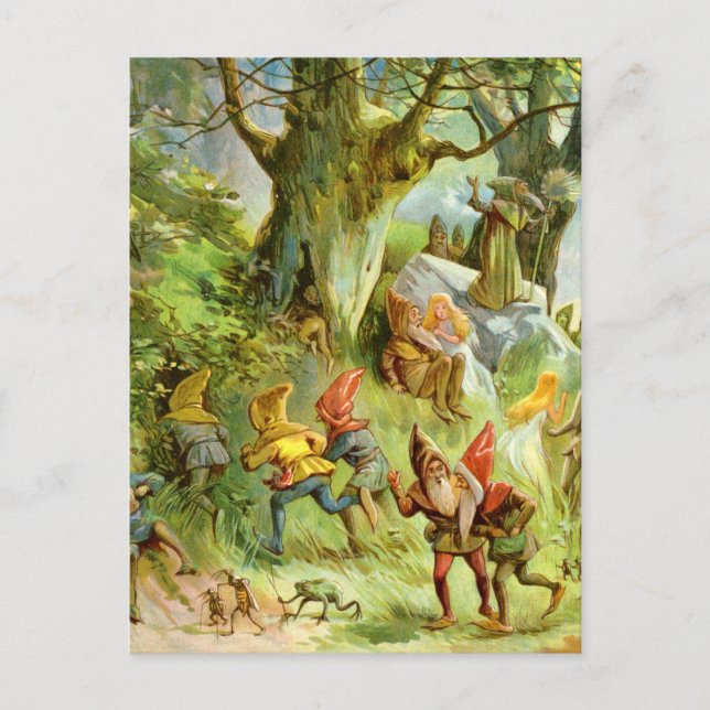 Carte Postale Elfes et Gnomes dans la Forêt Magique Noire profon (Devant)
