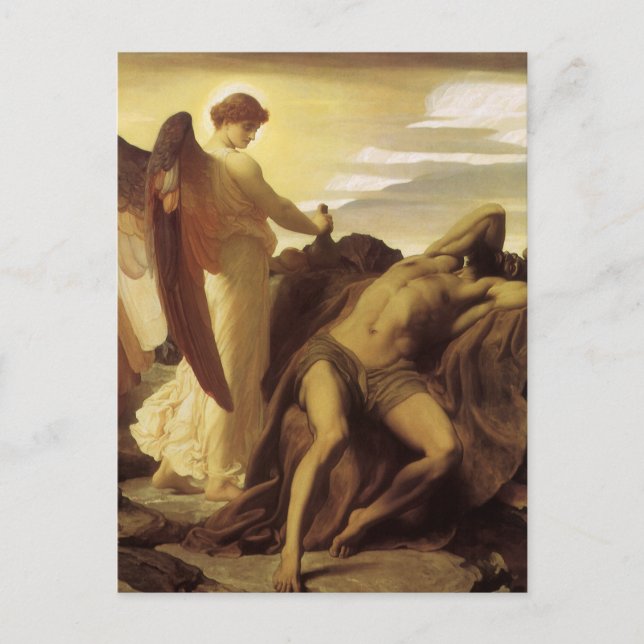 Carte Postale Élie dans le désert par Lord Frederic Leighton (Devant)