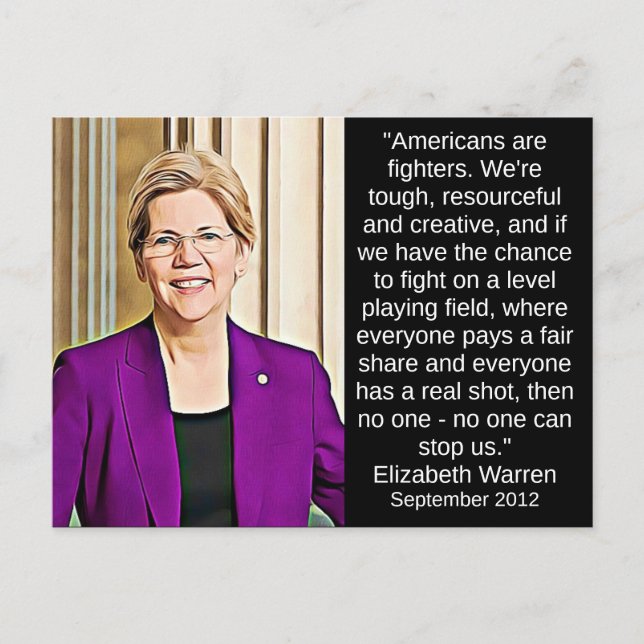 Carte Postale Elizabeth Warren Cite La Nostalgie politique (Devant)